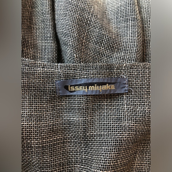 Vintage Issey Miyake Dress Pleated Avant Garde Backless Gray Cotton Hemp M - Picture 10 of 11